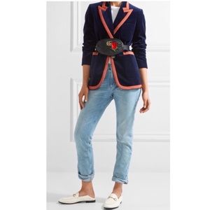 GG Faux leather waist bag with details Gold NWT